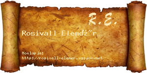 Rosivall Elemér névjegykártya